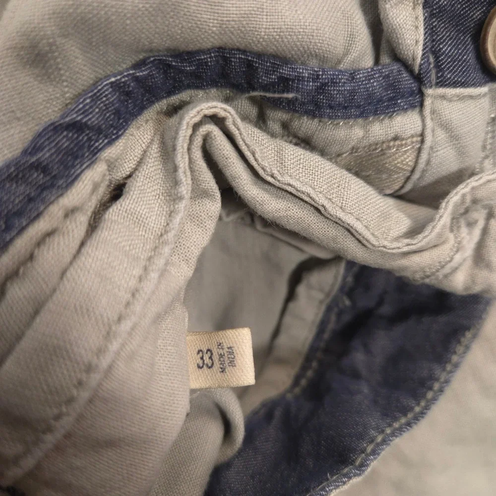 Faherty Malibu Shorts Mens 33 Gray Chino Linen Blend Summer Resort Preppy Casual